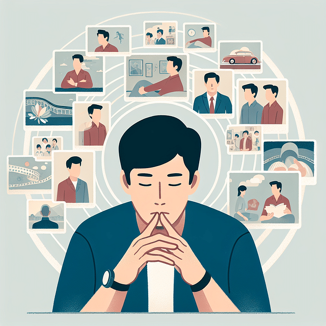 person reflecting on past memories