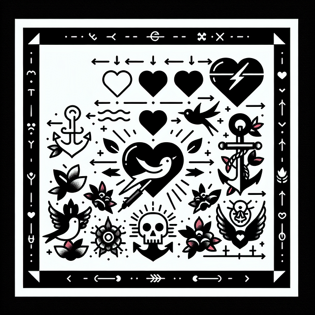 traditional tattoo style collage