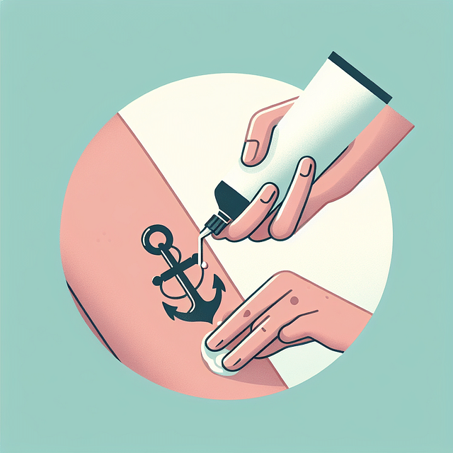 applying a thin layer of moisturizer on a fresh tattoo