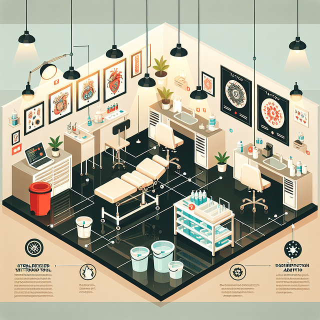 clean tattoo studio environment