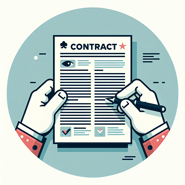 close-up of reading a tattoo contract