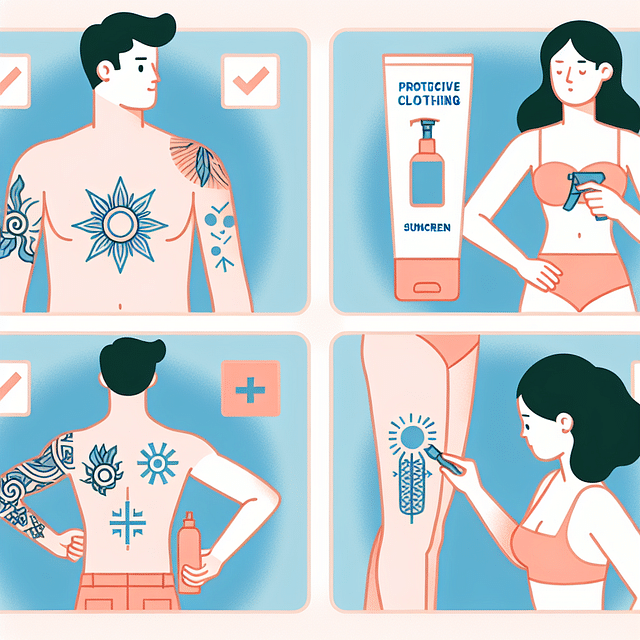 protecting a tattoo from the sun with clothing and sunscreen