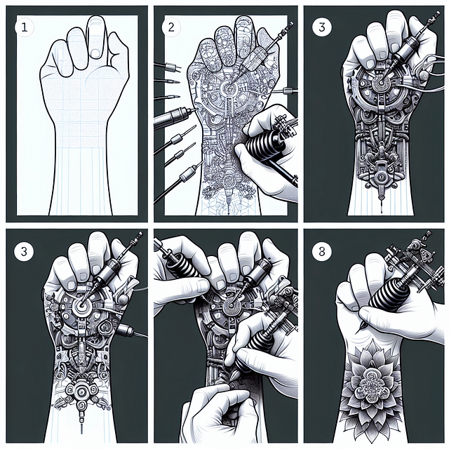 three-dimensional biomechanical tattoo on skin