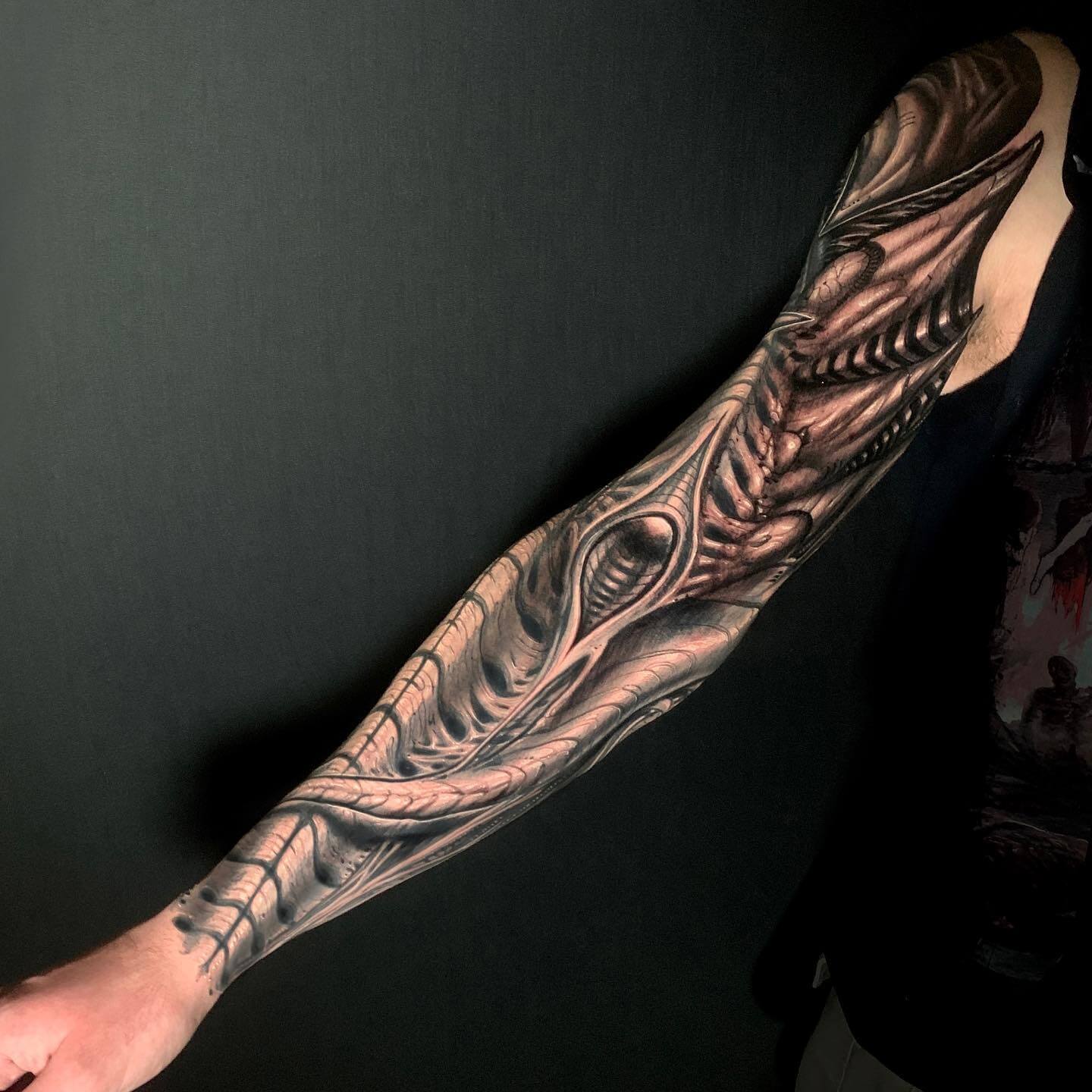 biomechanical tattoo art