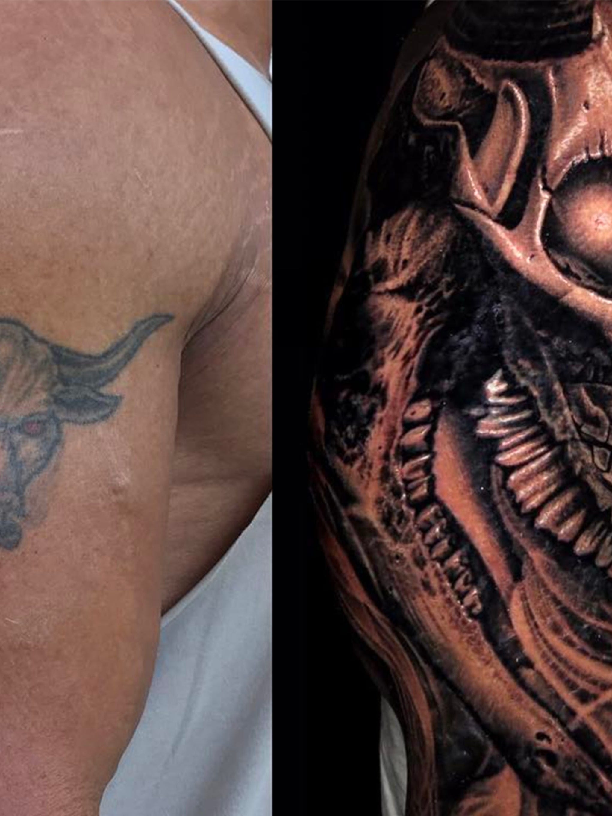 Nikko Hurtado The Rock bull tattoo