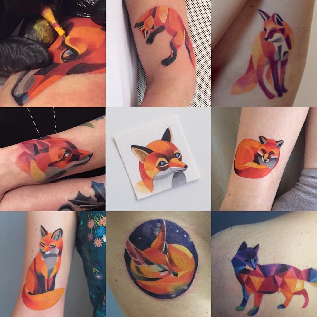 Sasha Unisex watercolor tattoos