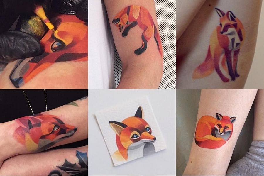 Sasha Unisex watercolor tattoos