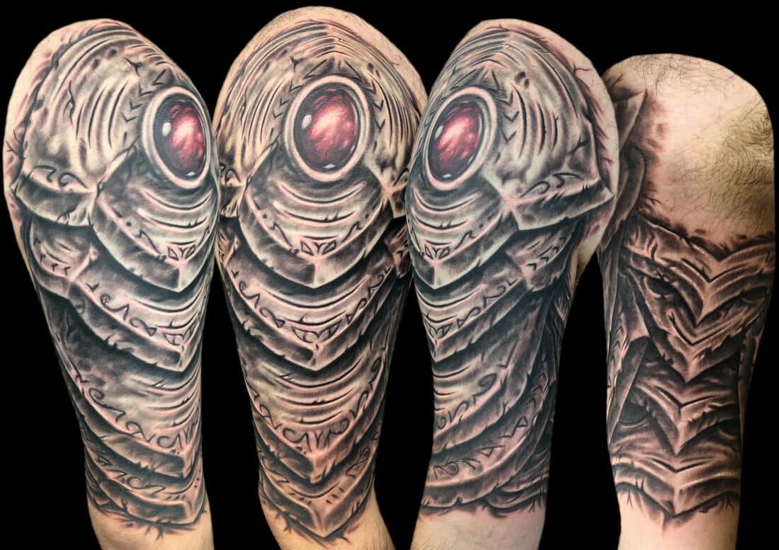 Colorful Biomechanical Tattoo
