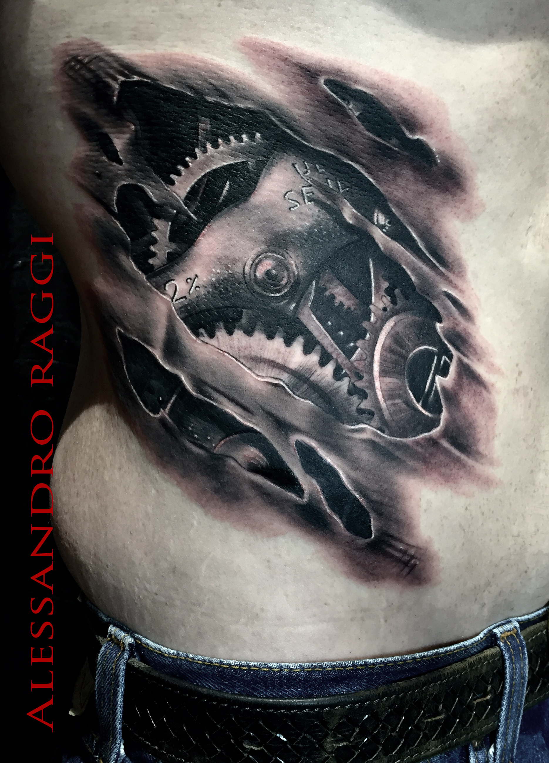 Steampunk Biomechanical Tattoo