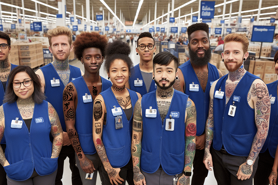Walmart employees with tattoos