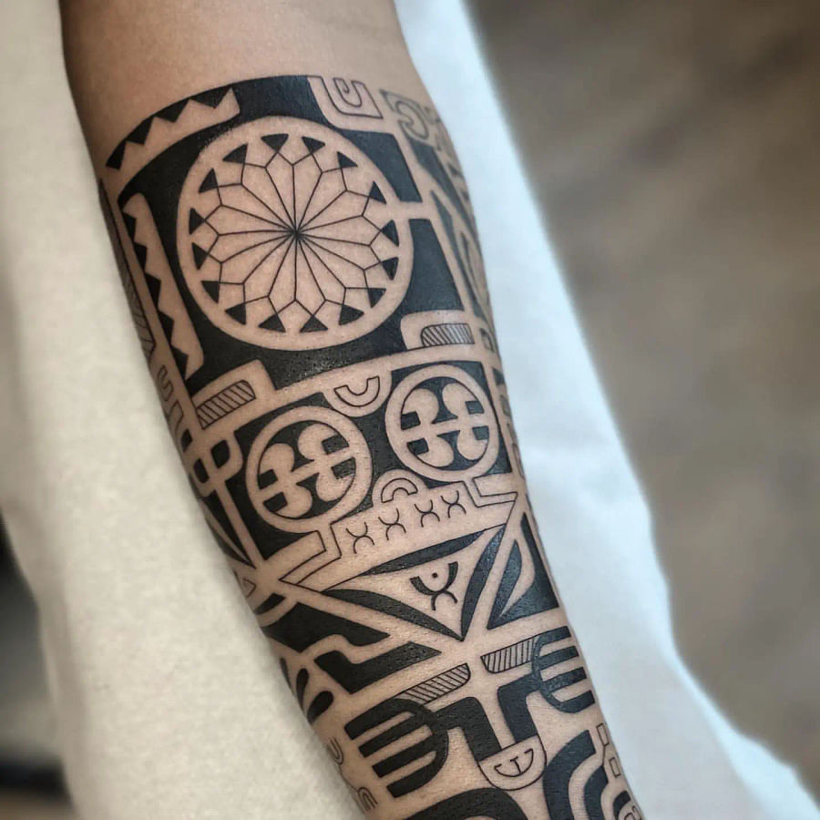 Traditional Polynesian tattoo designs showcasing intricate patterns and symbols