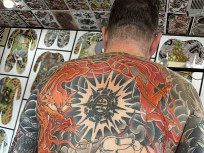 Chrome Dragon Tattoo