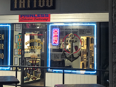 Golden Anchor Tattoo