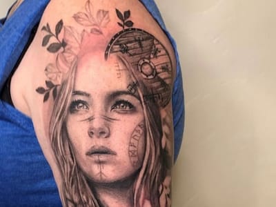 Painted Temple Tattoo