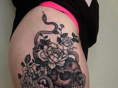 Painted Temple Tattoo