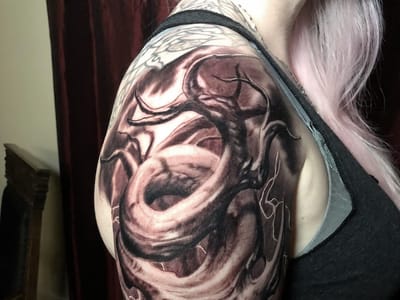 Painted Temple Tattoo