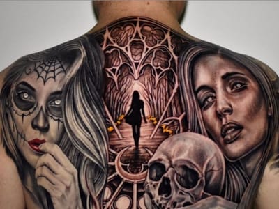 Painted Temple Tattoo