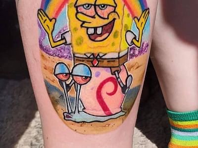 Purple orchid tattoo and piercing