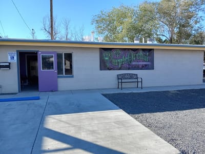 Purple orchid tattoo and piercing