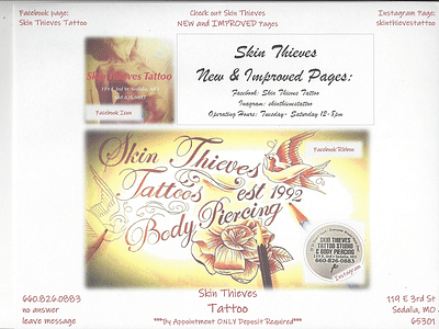 Skin Thieves Tattoo Studio 119 E 3rd St