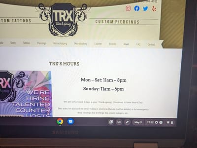 TRX Tattoos & Piercings