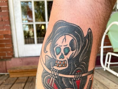 Wolf and Flame Tattoo